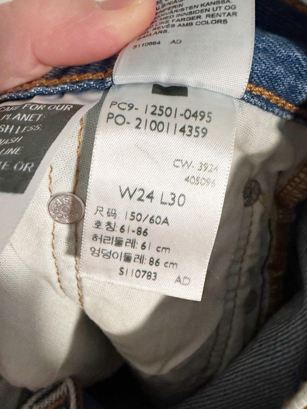 Levi's 501 Original Fit Light Wash Straight Leg Button Fly Jeans 24x30 - Picture 8 of 9